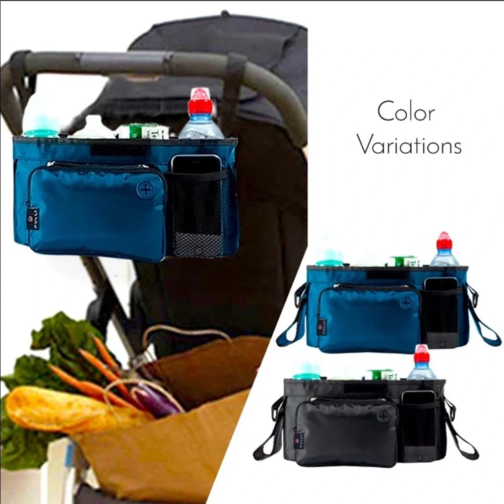 New baby stroller organizer blue hanging bag